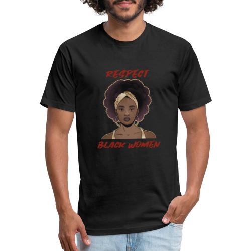 Respect Black Women - Men’s Fitted Poly/Cotton T-Shirt