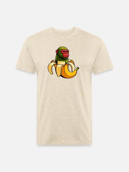 Chimpanzini Bananini Italian Brainrot Meme Art - Unisex Poly/Cotton T-Shirt - heather cream
