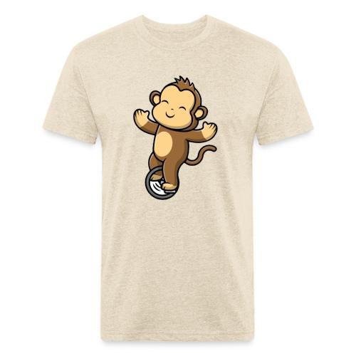 Monkey Unicycle - Unisex Poly/Cotton T-Shirt