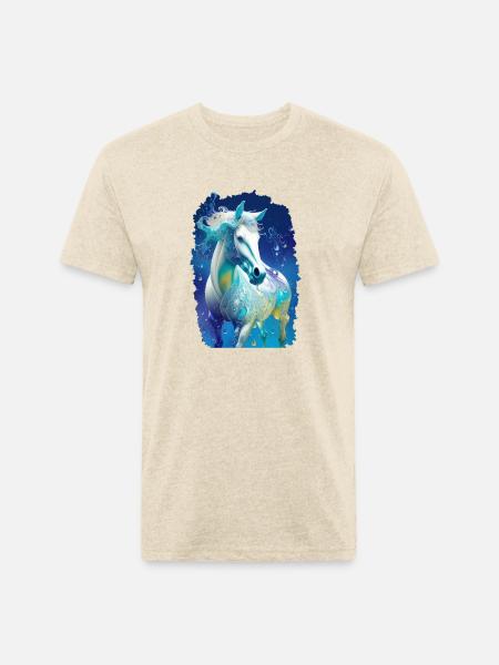Beautiful Horse - Unisex Poly/Cotton T-Shirt - heather cream