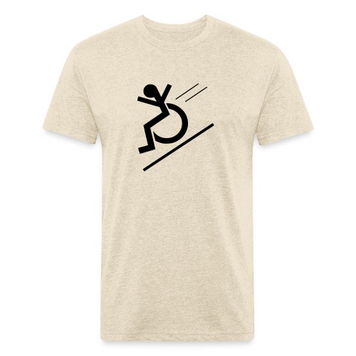 Free fall in wheelchair, wheelchair from a hill - Men’s Fitted Poly/Cotton T-Shirt