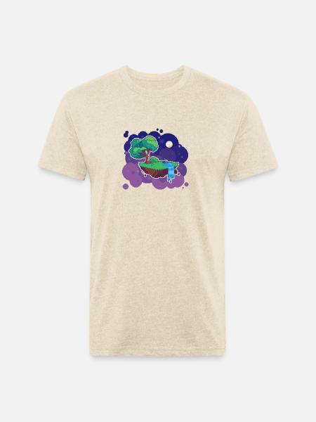 Floating Island - Unisex Poly/Cotton T-Shirt - heather cream