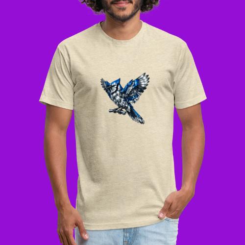 Silver Blue Jay Open Wing Perch - Unisex Poly/Cotton T-Shirt