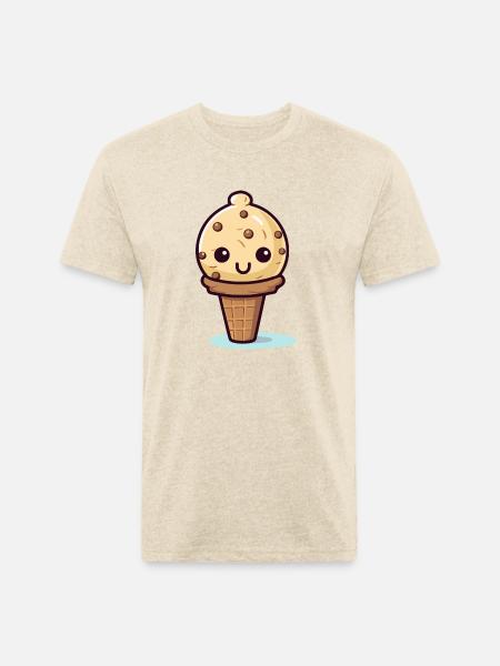 Ice Cream Cone - Unisex Poly/Cotton T-Shirt - heather cream