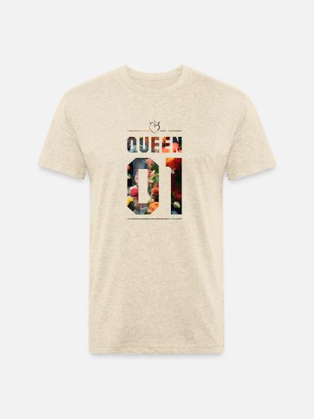 KING AND QUEEN - Unisex Poly/Cotton T-Shirt - heather cream