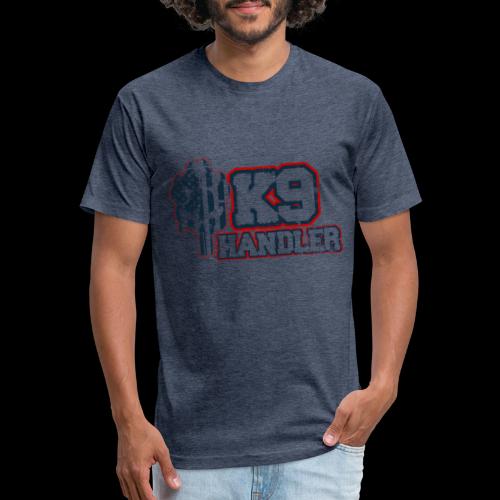 K9 Handler Front with Logo On Side - Men’s Fitted Poly/Cotton T-Shirt