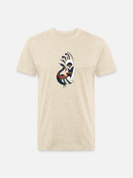 Peacock - Unisex Poly/Cotton T-Shirt - heather cream