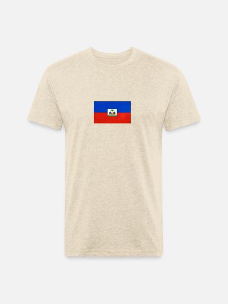 Haïti flag - Unisex Poly/Cotton T-Shirt - heather cream