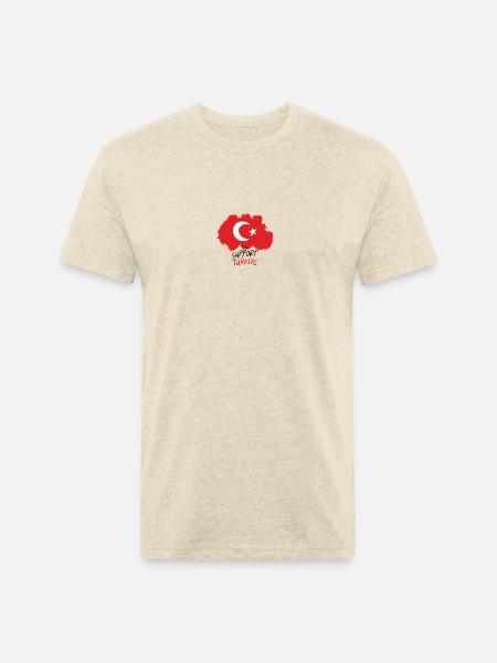 support turkiye - Unisex Poly/Cotton T-Shirt - heather cream