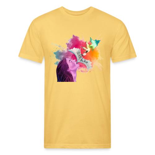 Cover Art, Color Burst Cut Out - Men’s Fitted Poly/Cotton T-Shirt