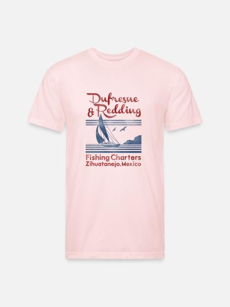 Dufresne and Redding Fishing Charters - Unisex Poly/Cotton T-Shirt - blush pink 