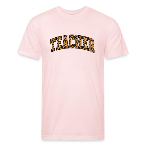 Leopard Print Teacher Typography - Unisex Poly/Cotton T-Shirt