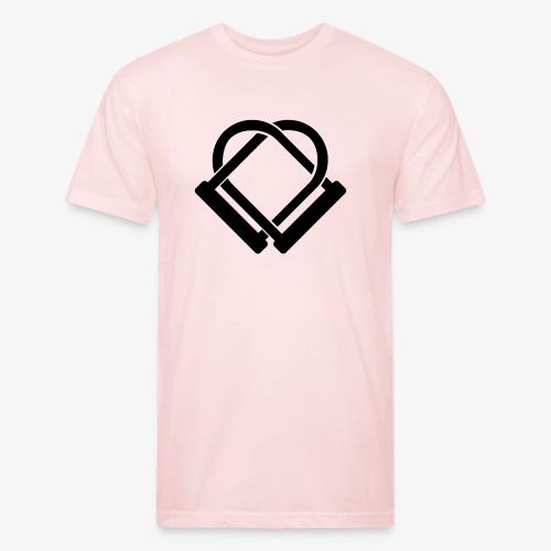 Bike U Lock Heart - Men’s Fitted Poly/Cotton T-Shirt