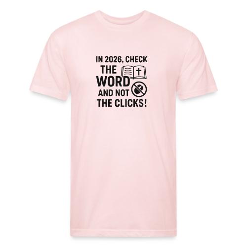 BW Word Clicks 2026 background - Men’s Fitted Poly/Cotton T-Shirt