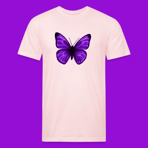 Neon Purple Butterfly - Men’s Fitted Poly/Cotton T-Shirt