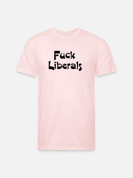 Fuck Liberals - Unisex Poly/Cotton T-Shirt - blush pink  - Front