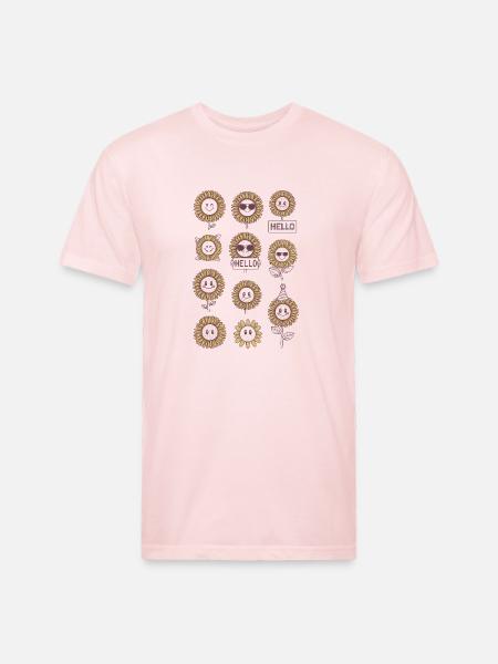 Sunflowers with Faces - Unisex Poly/Cotton T-Shirt - blush pink