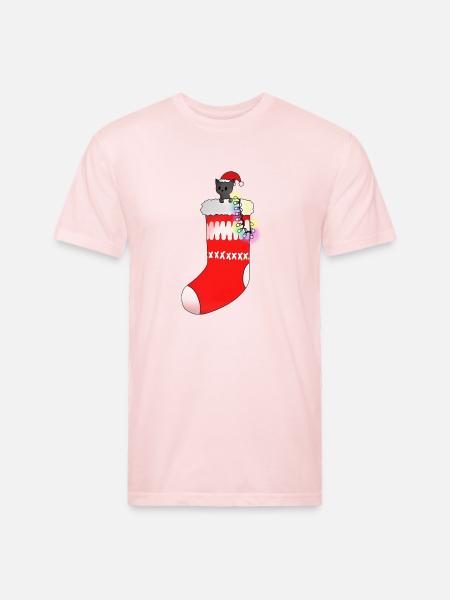 Christmas Socks - Unisex Poly/Cotton T-Shirt - blush pink 