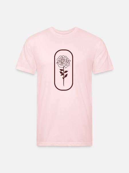 Red rose - Unisex Poly/Cotton T-Shirt - blush pink 