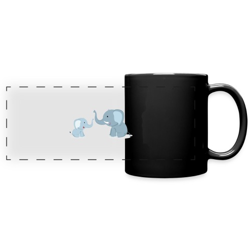 Father and Baby Son Elephant - Full Color Panoramic Mug