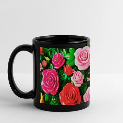 Floral print, colors in rose flowers, nature - Full Color Panoramic Mug