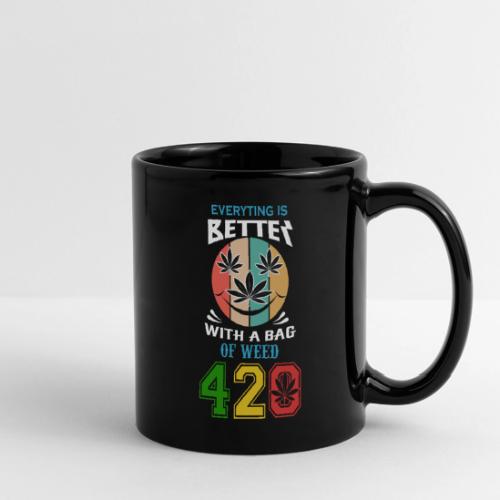 Comic 420 Better Herb Weed Marijuana Design - Tasse en couleur panorama