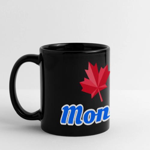 Montréal with two red maple leaves - Full Color Panoramic Mug