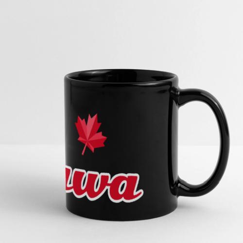 Ottawa with two red maple leaves - Full Color Panoramic Mug