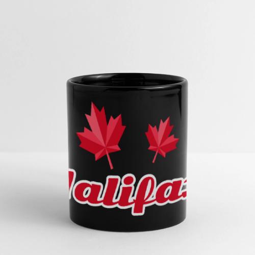 Halifax with two red maple leaves - Full Color Panoramic Mug