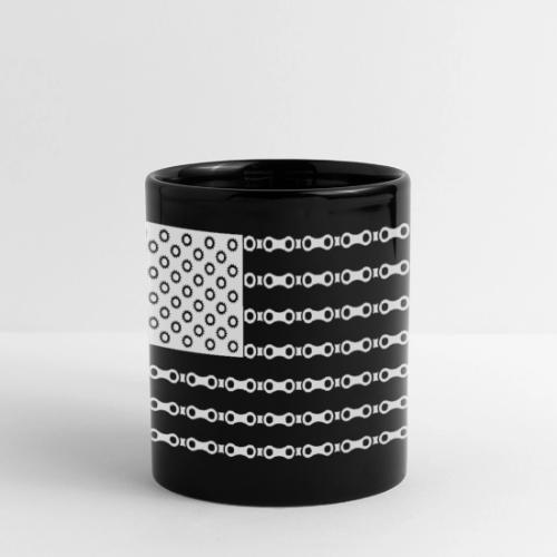 Bicycle Chain American Flag - Full Color Panoramic Mug