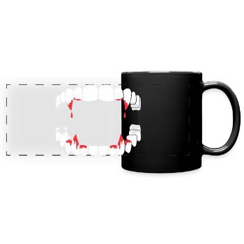 Vampire Teeth Funny Vampire Fangs Halloween - Full Color Panoramic Mug - black - Front