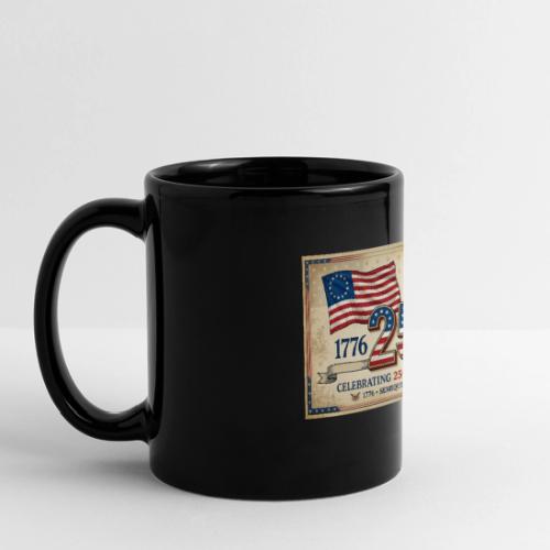 USA 250th Anniversary Flags Emblem - Full Color Panoramic Mug