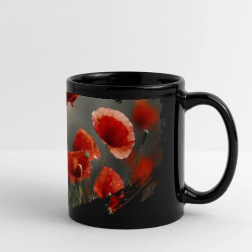 Remembrance Day with poppies - Full Color Panoramic Mug
