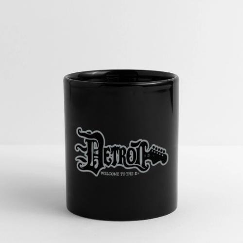DETROIT GUITAR WTTD BLK SLR REG FONT - Full Color Panoramic Mug