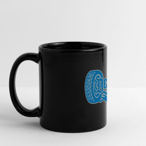 The D® - Detroit Wheel Guitar with Flames Bl Slvr - Full Color Panoramic Mug