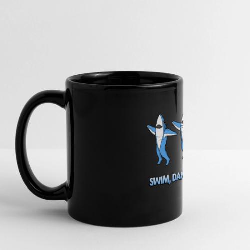 Dancing Sharks - Swim, Dance, Repeat - Full Color Panoramic Mug