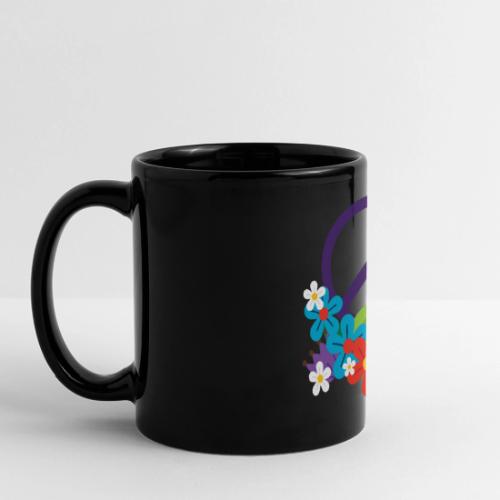 Hippie Peace Design avec des fleurs - Tasse en couleur panorama