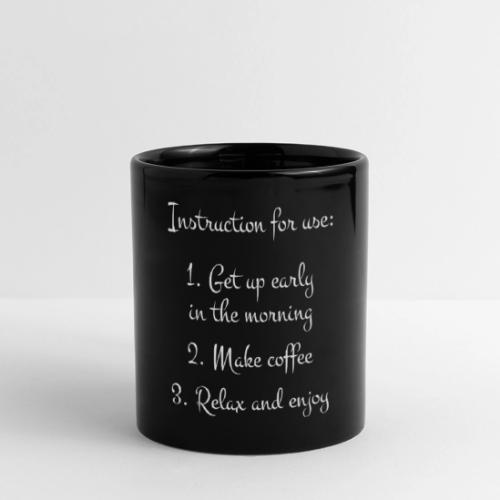 White Font Coffee Guide - Black Designer Mug - Full Color Panoramic Mug
