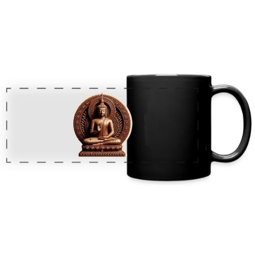 Buddha Statue in meditation and Hand Mudra - Full Color Panoramic Mug