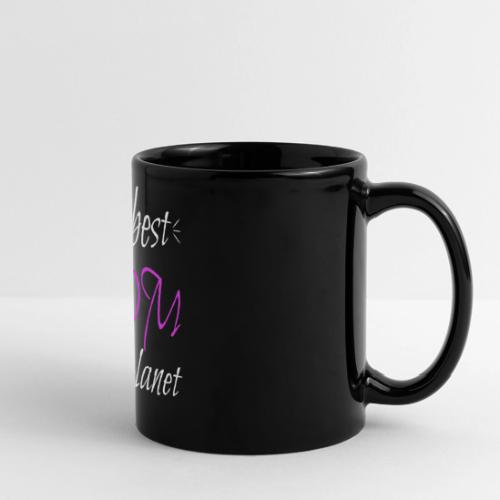 The Best Mom on the Planet - White Print and Decor - Full Color Panoramic Mug