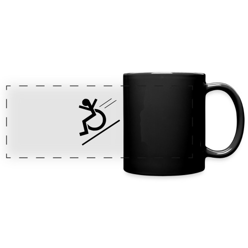 Free fall in wheelchair, wheelchair from a hill - Full Color Panoramic Mug