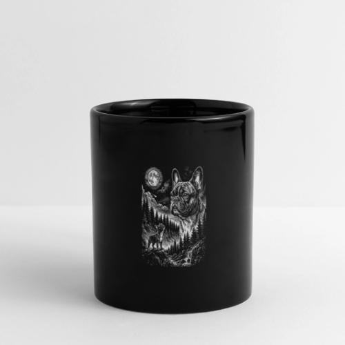 Vintage French Bulldog Moon Howling Tee - Full Color Panoramic Mug