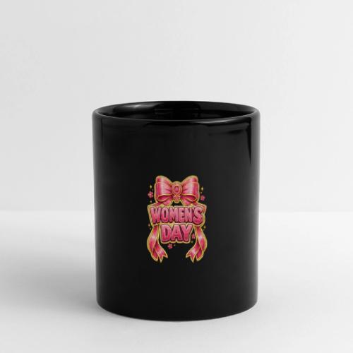 Cute Pink Bow Women’s Day Feminist Symbol - Full Color Panoramic Mug