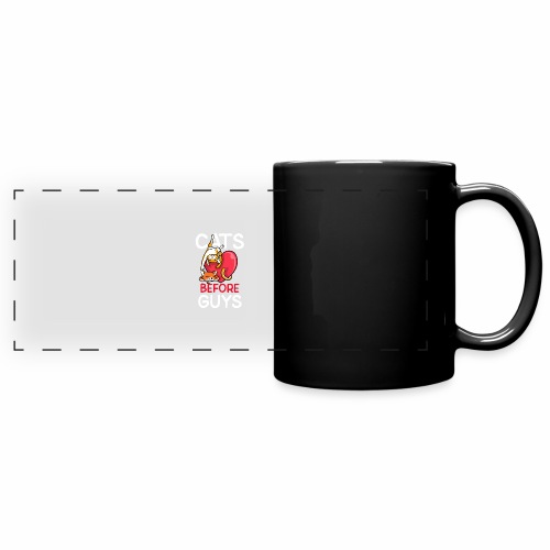 two cats before guys heart anti valentines day - Full Color Panoramic Mug