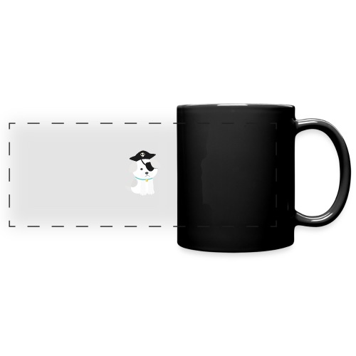 Dog with a pirate eye patch doing Vision Therapy! - Full Color Panoramic Mug