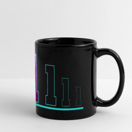 Number 1 in Magenta: Varsity Font - Full Color Panoramic Mug
