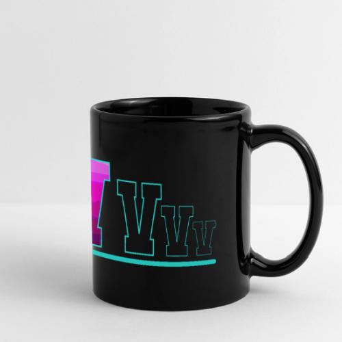 Letter V – Capital Varsity Alphabet Monogram - Full Color Panoramic Mug
