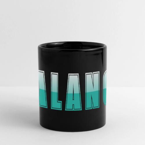 BALANCE Calm Teal Minimal Word Art Design - Full Color Panoramic Mug