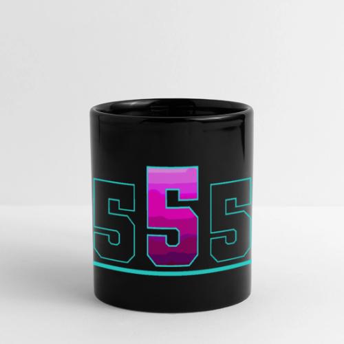Number 5 in Magenta: Varsity Font - Full Color Panoramic Mug