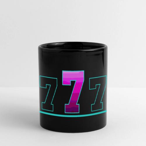Number 7 in Magenta: Varsity Font - Full Color Panoramic Mug